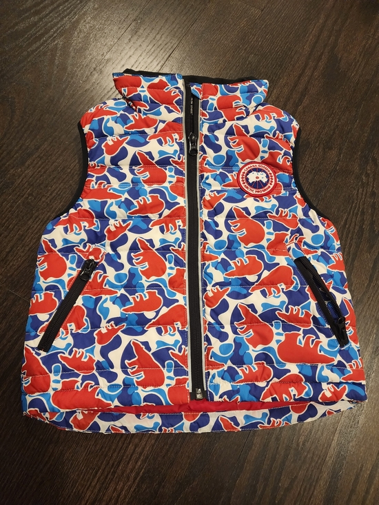 Canada Goose Other - Canada Goose Kids Puffer Vest in Red, Blue & White Bear Print